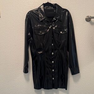 Black Women's Pleather Jacket/Dress